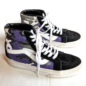 VANS old skool sk8 high high top purple camo skate shoes sneakers size 5.5